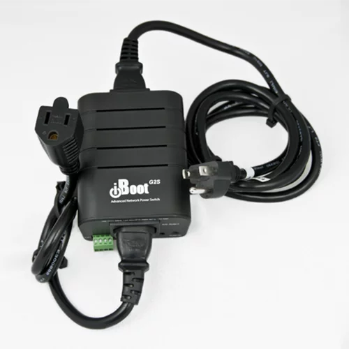 iBoot-G2S model with built-in 10/100 network switch for easy installation and remote reboot.
