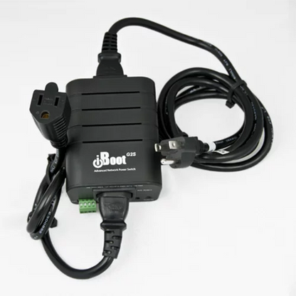 iBoot-G2S model with built-in 10/100 network switch for easy installation and remote reboot.