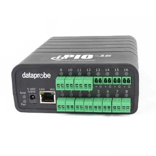 iPIO-16: Ethernet I/O/Dataprobe iPIO Ethernet I/O for remote response to physical events and network management.